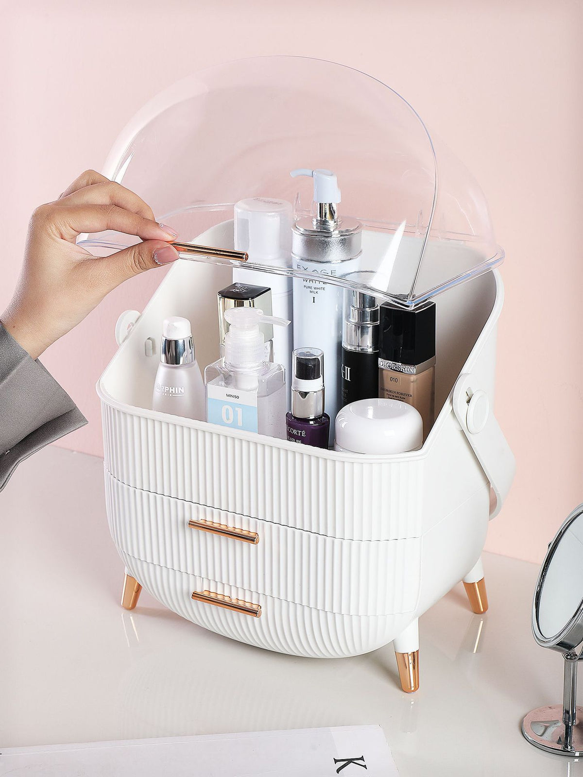 Cosmetics Organizer Storage Box Bathroom Big Capacity Waterproof Dustproof Jewelry Makeup Home Skin Care Make Up Storage Drawer