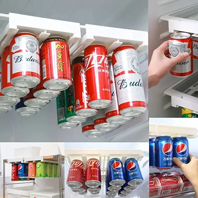 Organisateur de boîte de rangement pour réfrigérateur, organisateur peu encombrant pour canettes, boîte de finition pour canettes de boisson, quatre étuis de rangement pour réfrigérateur et cuisine