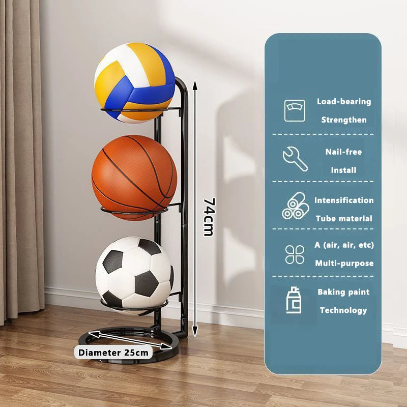 Rangements pour ballons de basket Supports de rangement pour ballons Meubles de maison Salon Chambre à coucher Articles de rangement peu encombrants