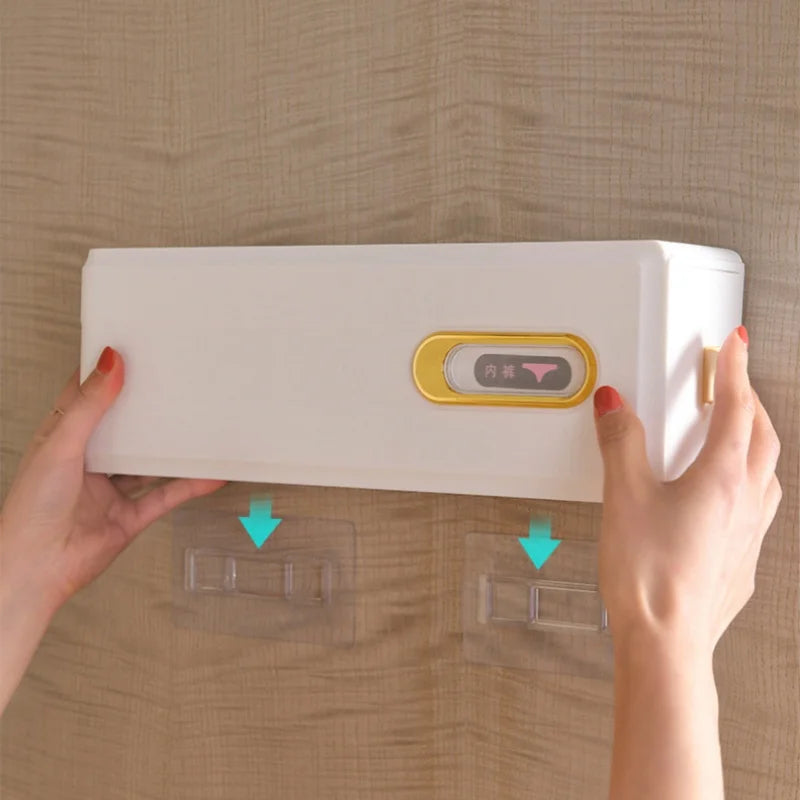 Household Wall Hanging Drawer Storage Box Bedroom Wardrobe Underwear Bra Socks Storage Artifact Save Space No Punching Required