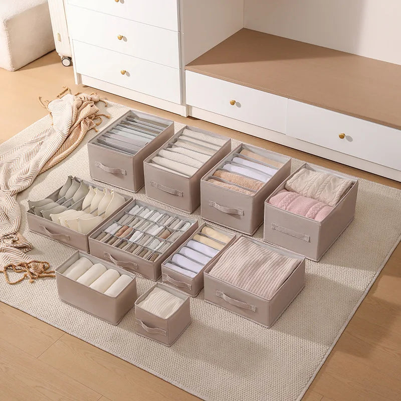 Organizer Clothing Storage Box Socks Bras Clothes Leggings Pants Jeans Storage Boxes Home Underwear Organizers Cabinet Wardrobe