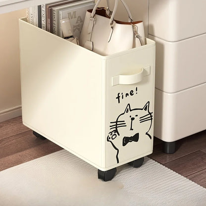 Workplace storage basket, desk-under storage rack with wheels, movable storage rack for dormitory floor
