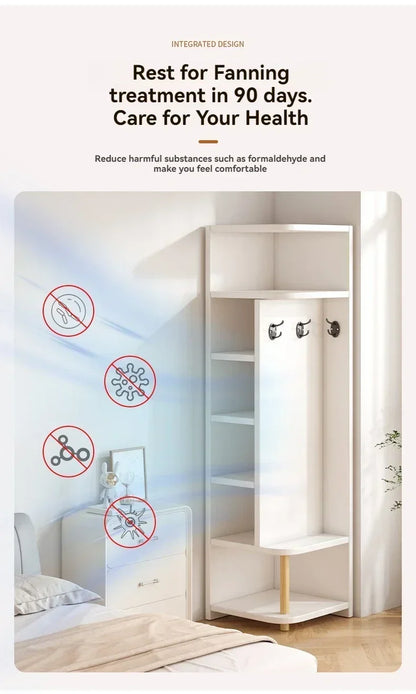 Corner storage cabinet for home use, simple foyer, coat rack, corner wall display cabinet, floor standing bookshelf, bedroom sid