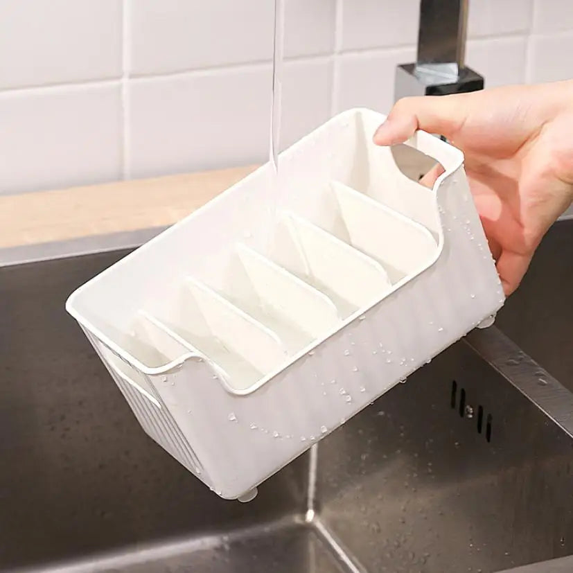 Storage Box With Partitions Refrigerator Organizer Bin Plastic Food Storage Organizer Tapes, Books, Seasoning Bags Storage Boxes