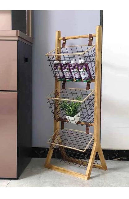 Home Floor Simple Storage Rack Household Living Room Kitchen Multi-functional Storage Shelves Metal Storage Shelves Snack Toys