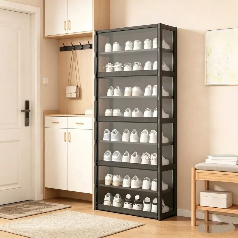 Meuble à chaussures anti-poussière simple sur pied, étagère facile à monter pour dortoir, chambre, maison de location, fournitures d'organisation d'entrée
