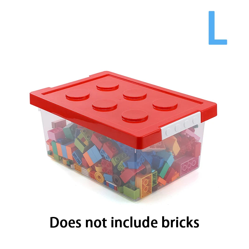 Kids Building Block Storage Box - Stackable Toys Organizer | Holds Books, Stationery, Sundries & Snacks