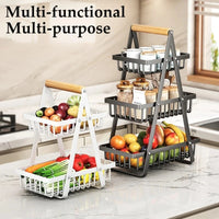 Multi Functional Storage Basket, Desktop Shelf, Snack and Fruit Storage Stand, Kitchen Seasoning and Tableware Storage Rack