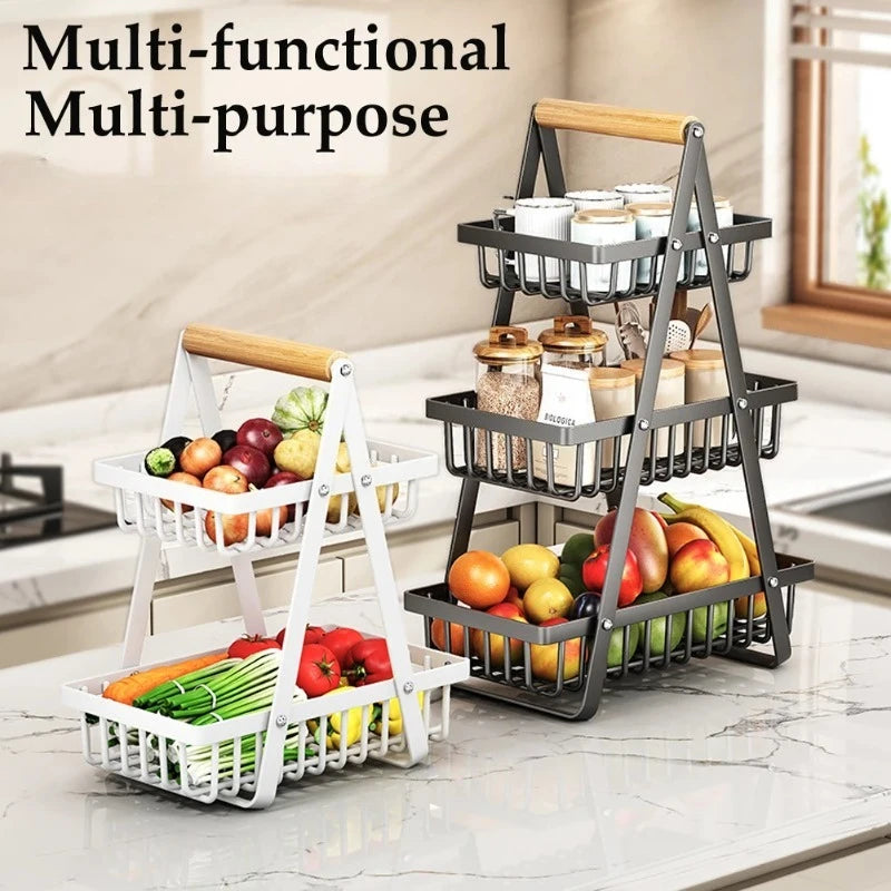 Panier de rangement multifonctionnel, étagère de bureau, support de rangement pour snacks et fruits, étagère de rangement pour condiments de cuisine et vaisselle