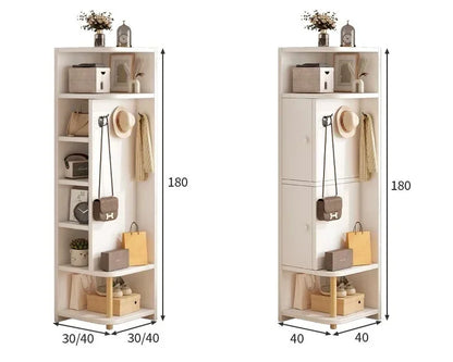 Corner storage cabinet for home use, simple foyer, coat rack, corner wall display cabinet, floor standing bookshelf, bedroom sid