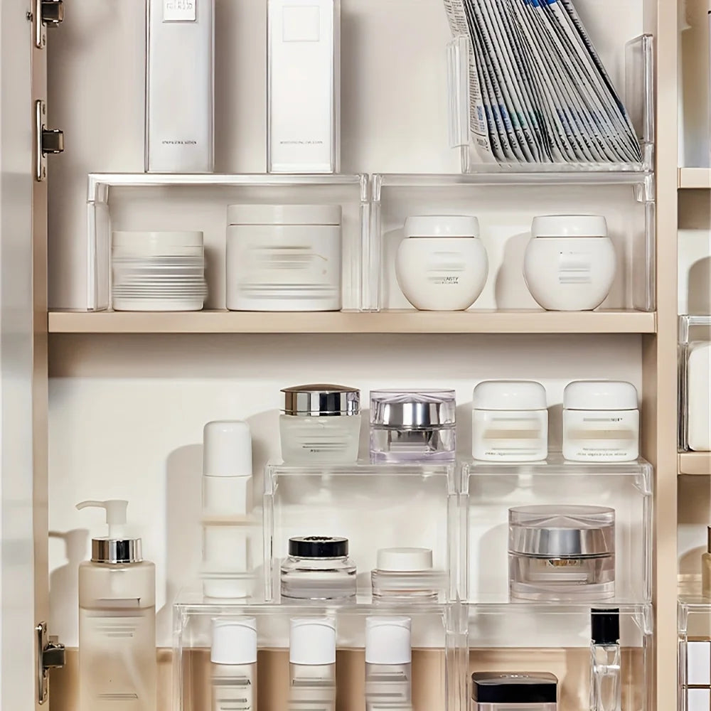 1 étagère superposée, étagère de rangement pour réfrigérateur, étagère de rangement de cuisine, étagère de rangement pour figurines, étagère de rangement superposée pour cosmétiques