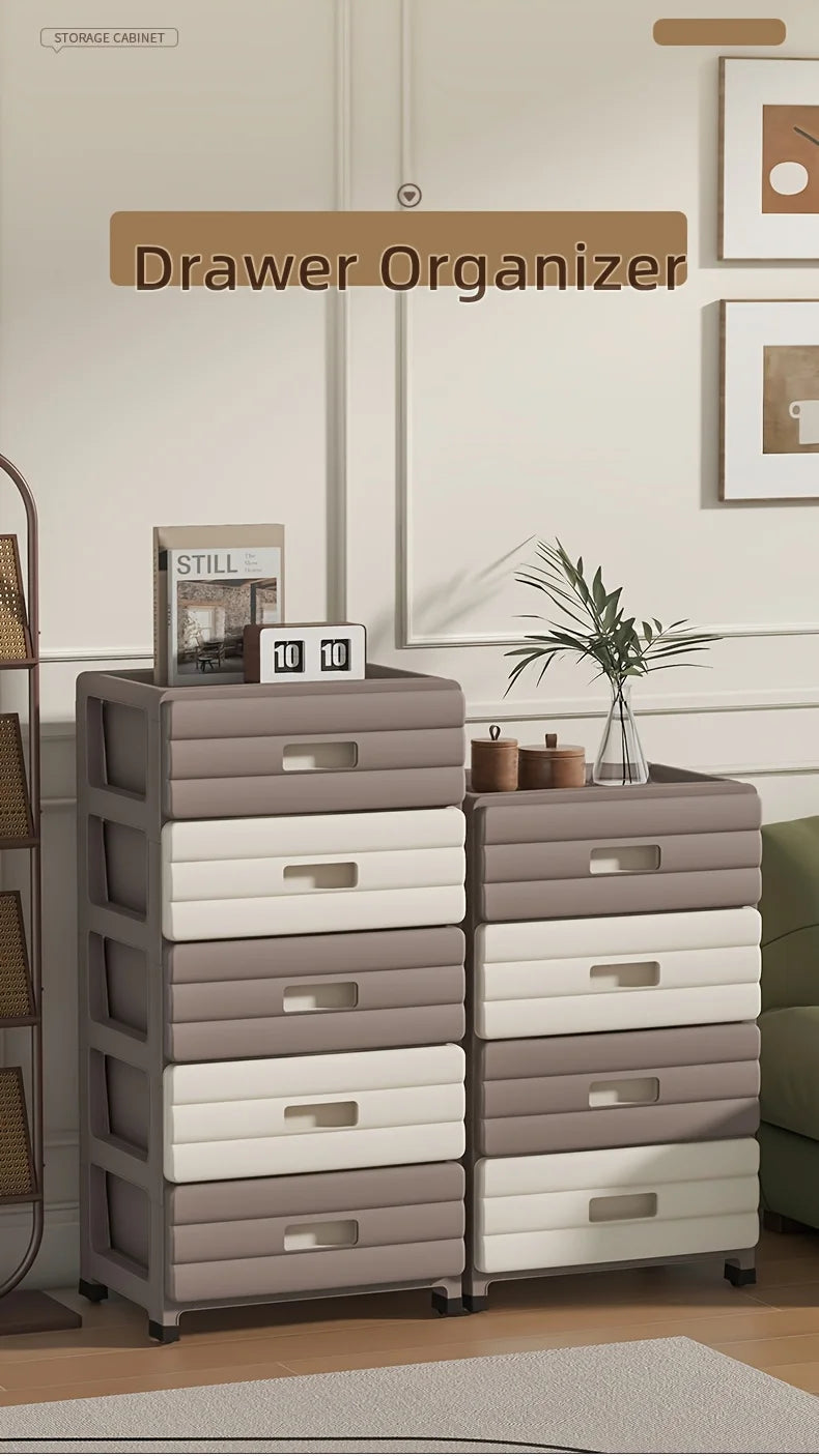 Meuble de rangement blanc à 5 tiroirs - Robuste, coulissement fluide pour l'organisation de placard, bureau, chambre.
