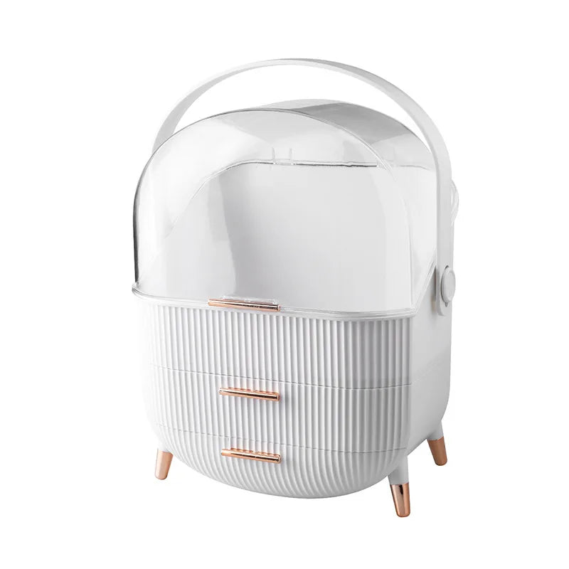 Boîte de rangement pour cosmétiques, grande capacité, étanche à la poussière, pour salle de bain, bijoux, maquillage, produits de soin à domicile, tiroir de rangement pour maquillage