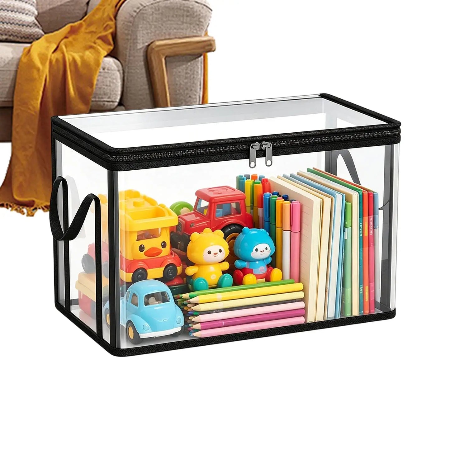 Clear Stackable Storage Boxes Large Capacity Organizer Bins for Books Toys Clothes Snacks, Stackable Design Saves Space ﻿