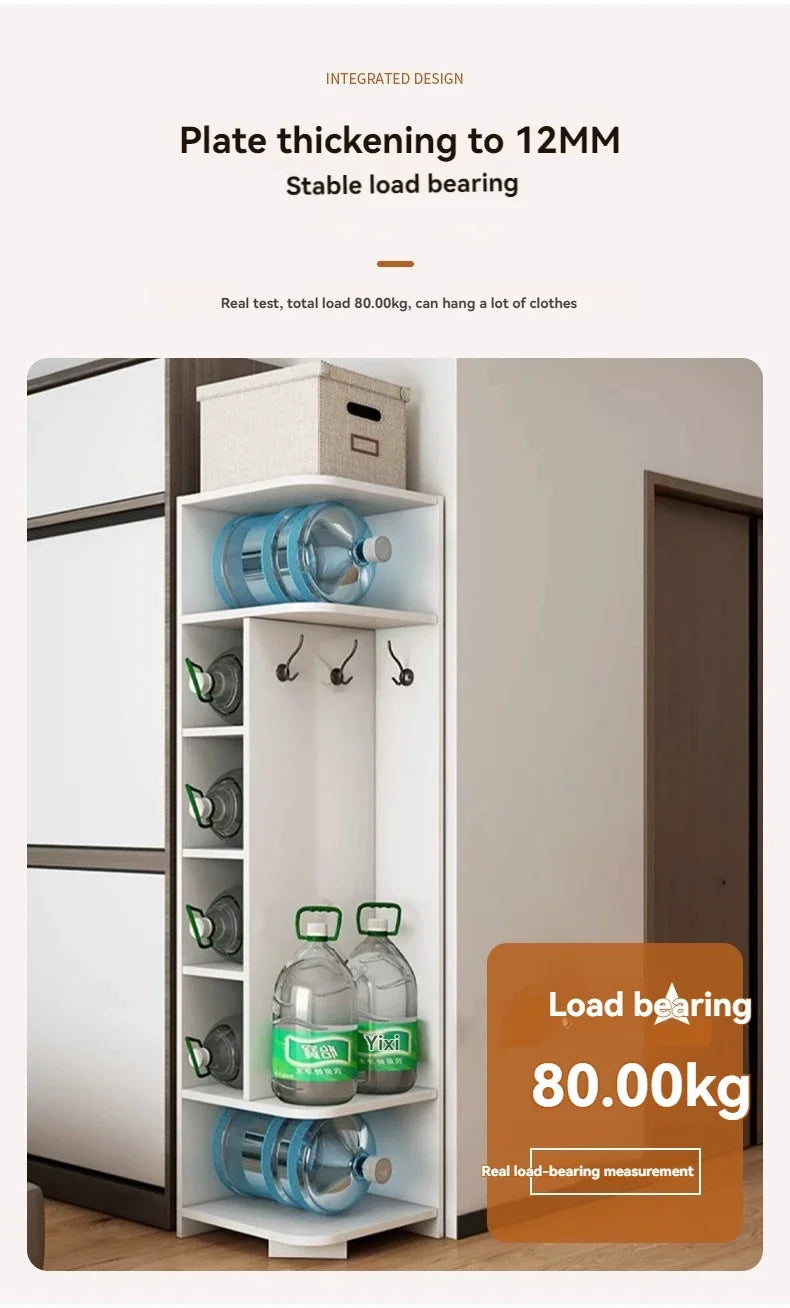 Corner storage cabinet for home use, simple foyer, coat rack, corner wall display cabinet, floor standing bookshelf, bedroom sid