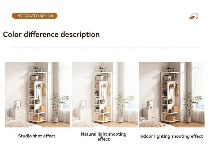 Corner storage cabinet for home use, simple foyer, coat rack, corner wall display cabinet, floor standing bookshelf, bedroom sid
