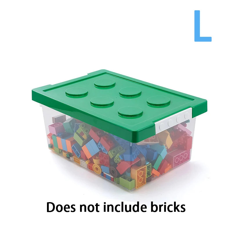 Kids Building Block Storage Box - Stackable Toys Organizer | Holds Books, Stationery, Sundries & Snacks