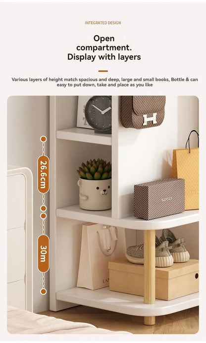 Corner storage cabinet for home use, simple foyer, coat rack, corner wall display cabinet, floor standing bookshelf, bedroom sid
