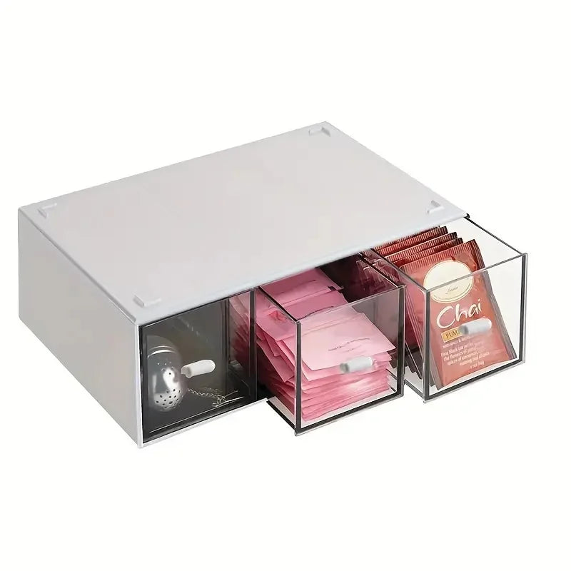 Boîte de rangement de bureau, Boîte de rangement de bureau de type tiroir, Rangement de sachets de thé, Papeterie d'étudiant, Support de rangement de bureau