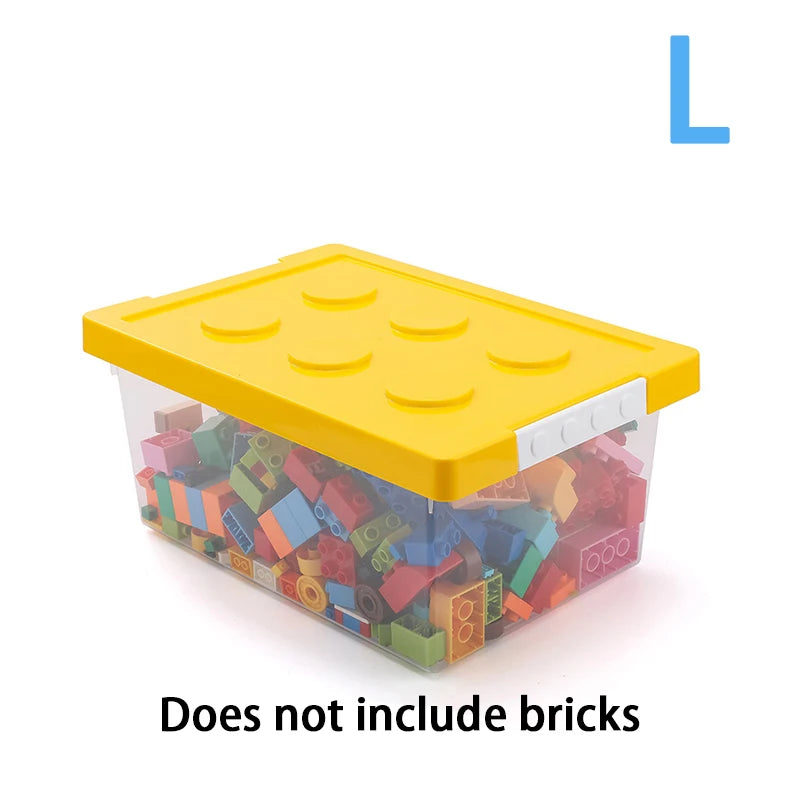 Kids Building Block Storage Box - Stackable Toys Organizer | Holds Books, Stationery, Sundries & Snacks
