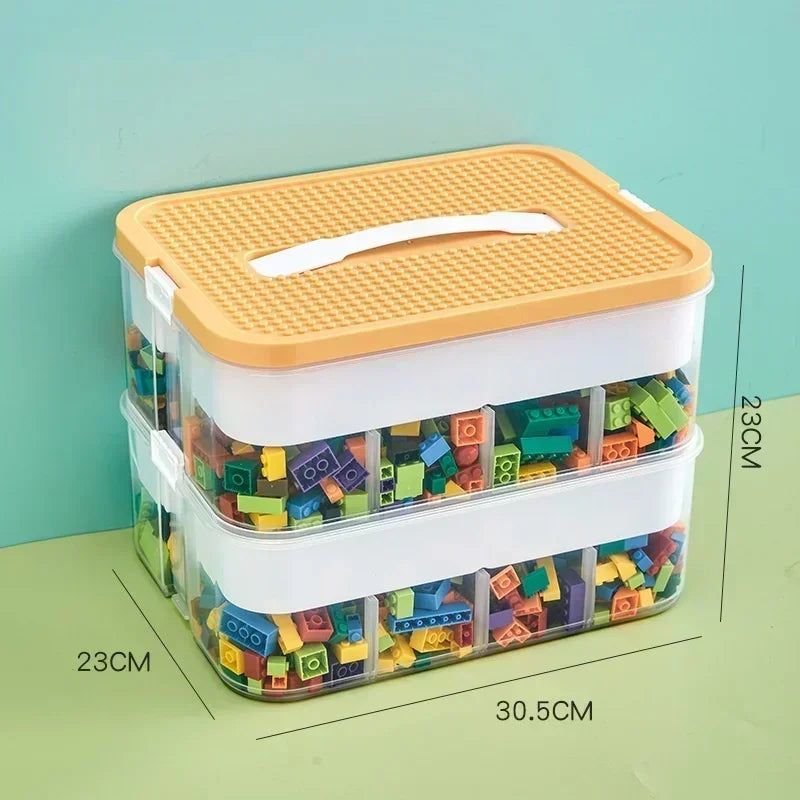 Kids Building Block Storage Box Adjustable Sundries Container Classified Small Storage Container Jewelry Organizer Box
