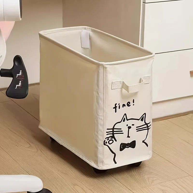 Workplace storage basket, desk-under storage rack with wheels, movable storage rack for dormitory floor
