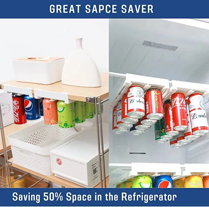 Refrigerator Storage Box Organizer Can Space-saving Organizer Can Beverage Can Finishing Four Case Fridge Kitchen Storage