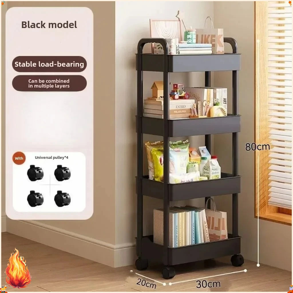 Chariot de rangement ouvert, organisateur multifonctionnel, étagère de présentation de livres, décor de maison, cuisine, chambre à coucher, salon, organisateur de collations