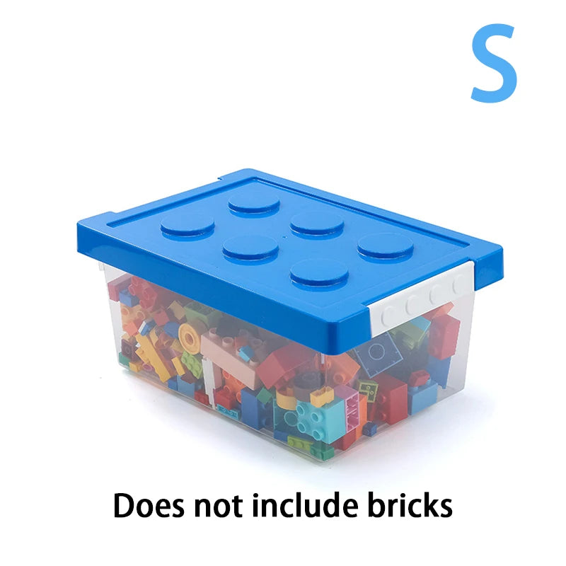 Kids Building Block Storage Box - Stackable Toys Organizer | Holds Books, Stationery, Sundries & Snacks
