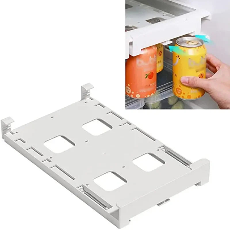 Organisateur de boîte de rangement pour réfrigérateur, organisateur peu encombrant pour canettes, boîte de finition pour canettes de boisson, quatre étuis de rangement pour réfrigérateur et cuisine