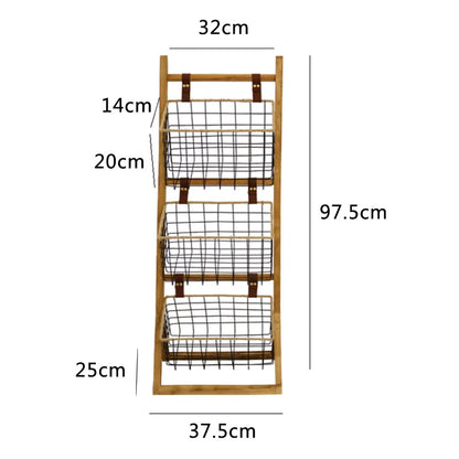 Home Floor Simple Storage Rack Household Living Room Kitchen Multi-functional Storage Shelves Metal Storage Shelves Snack Toys