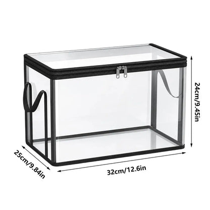 Clear Stackable Storage Boxes Large Capacity Organizer Bins for Books Toys Clothes Snacks, Stackable Design Saves Space ﻿