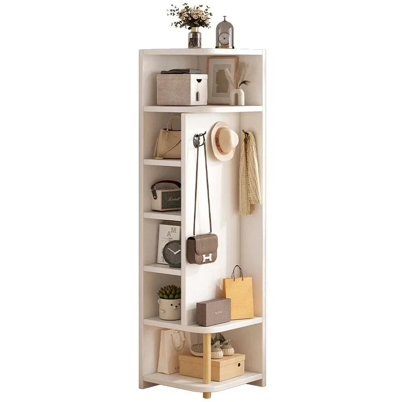 Meuble de rangement d'angle à usage domestique, meuble simple pour entrée, porte-manteau, vitrine murale d'angle, bibliothèque sur pied, chambre à coucher