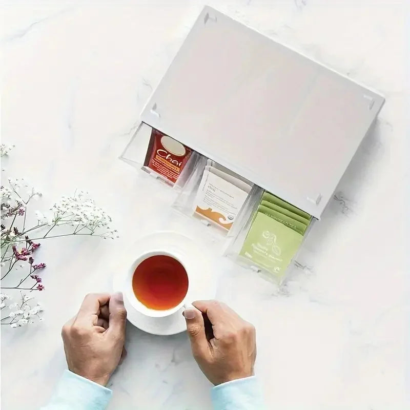 Boîte de rangement de bureau, Boîte de rangement de bureau de type tiroir, Rangement de sachets de thé, Papeterie d'étudiant, Support de rangement de bureau