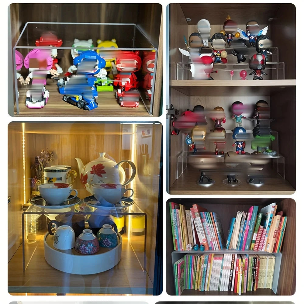 1 étagère superposée, étagère de rangement pour réfrigérateur, étagère de rangement de cuisine, étagère de rangement pour figurines, étagère de rangement superposée pour cosmétiques