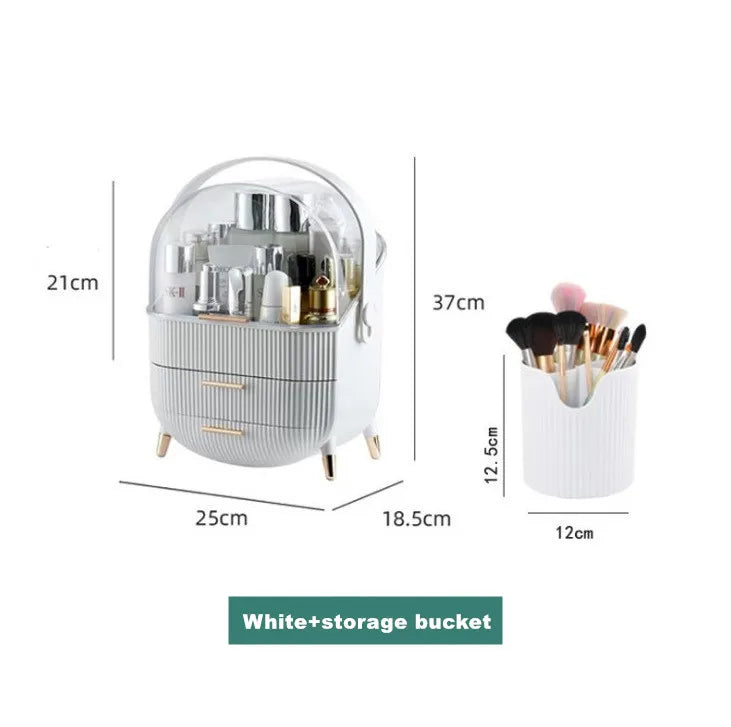 Boîte de rangement pour cosmétiques, grande capacité, étanche à la poussière, pour salle de bain, bijoux, maquillage, produits de soin à domicile, tiroir de rangement pour maquillage