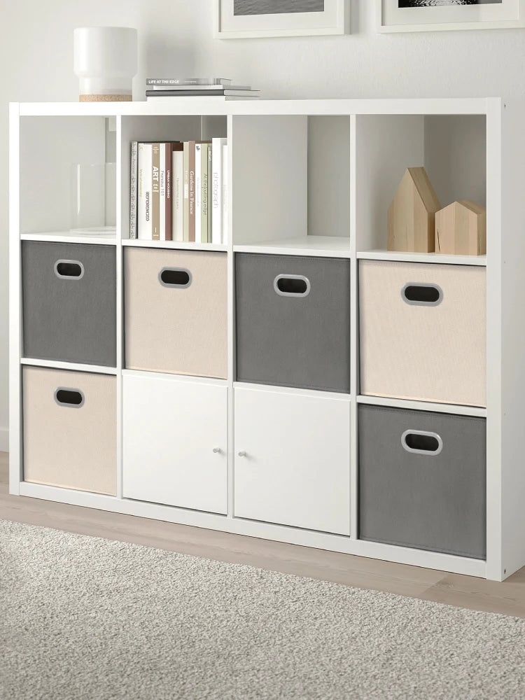 Boîte de rangement carrée en grille, empilable, pour maison ou dortoir, casier à livres, organisateur de jouets et d'articles divers