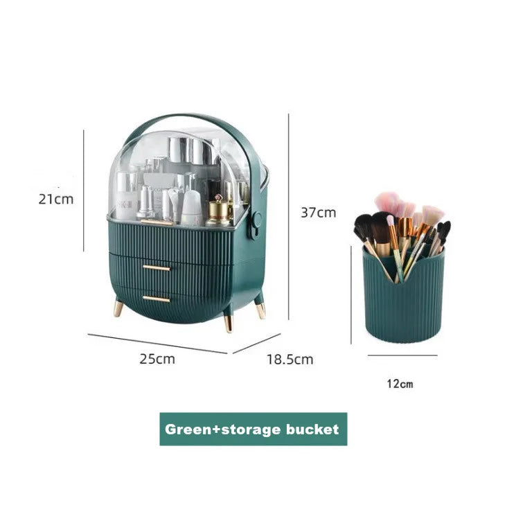 Boîte de rangement pour cosmétiques, grande capacité, étanche à la poussière, pour salle de bain, bijoux, maquillage, produits de soin à domicile, tiroir de rangement pour maquillage