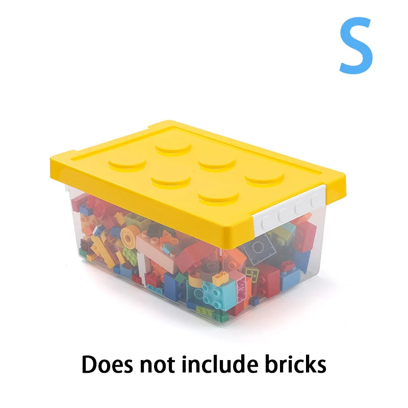 Kids Building Block Storage Box - Stackable Toys Organizer | Holds Books, Stationery, Sundries & Snacks