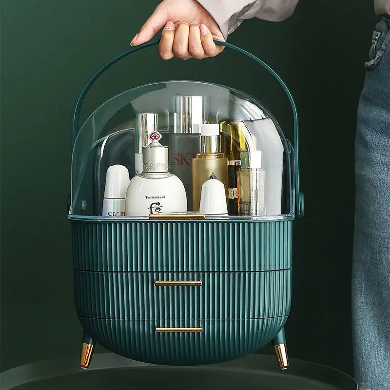 Boîte de rangement pour cosmétiques, grande capacité, étanche à la poussière, pour salle de bain, bijoux, maquillage, produits de soin à domicile, tiroir de rangement pour maquillage