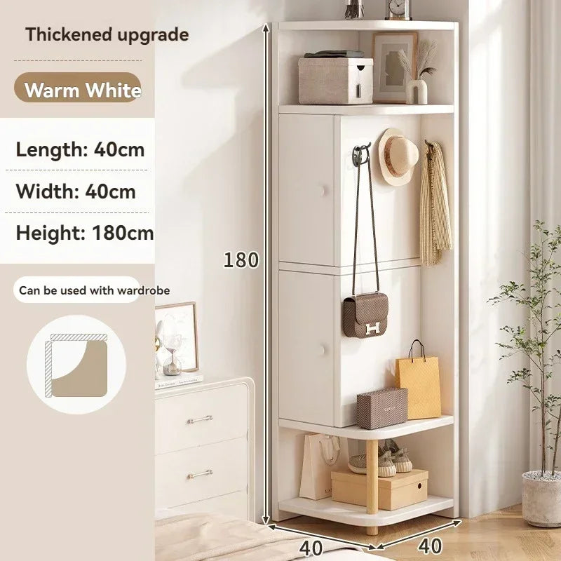 Meuble de rangement d'angle à usage domestique, meuble simple pour entrée, porte-manteau, vitrine murale d'angle, bibliothèque sur pied, chambre à coucher