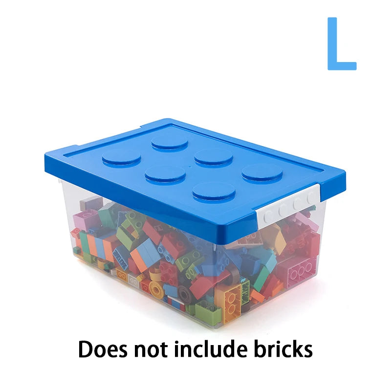 Kids Building Block Storage Box - Stackable Toys Organizer | Holds Books, Stationery, Sundries & Snacks
