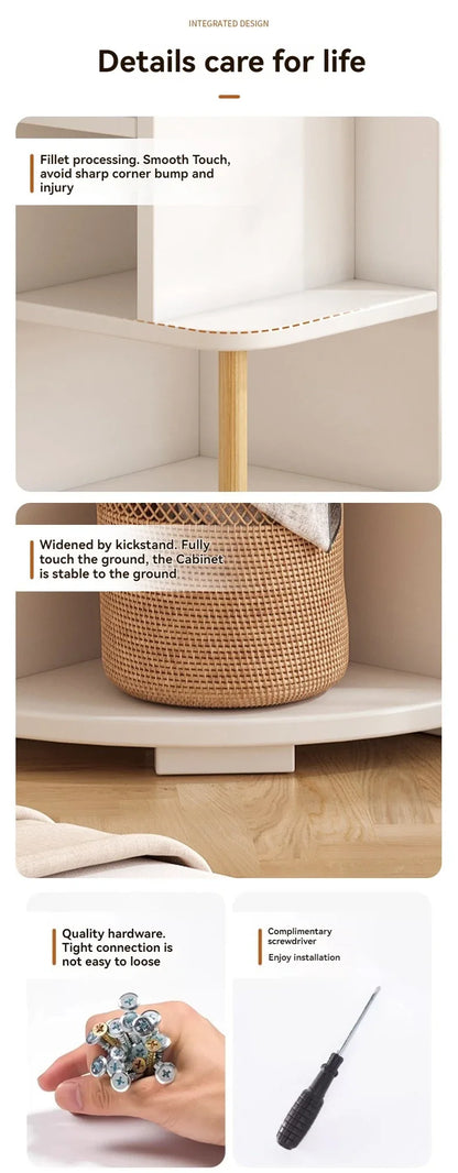 Corner storage cabinet for home use, simple foyer, coat rack, corner wall display cabinet, floor standing bookshelf, bedroom sid