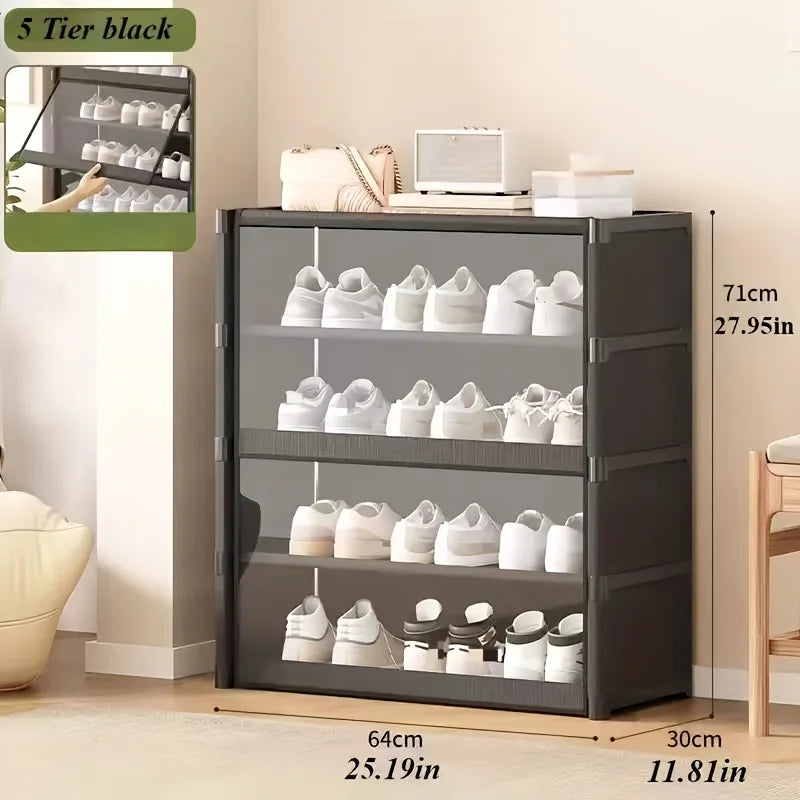 Meuble à chaussures anti-poussière simple sur pied, étagère facile à monter pour dortoir, chambre, maison de location, fournitures d'organisation d'entrée