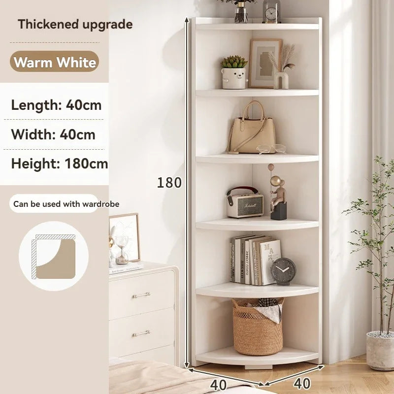 Meuble de rangement d'angle à usage domestique, meuble simple pour entrée, porte-manteau, vitrine murale d'angle, bibliothèque sur pied, chambre à coucher