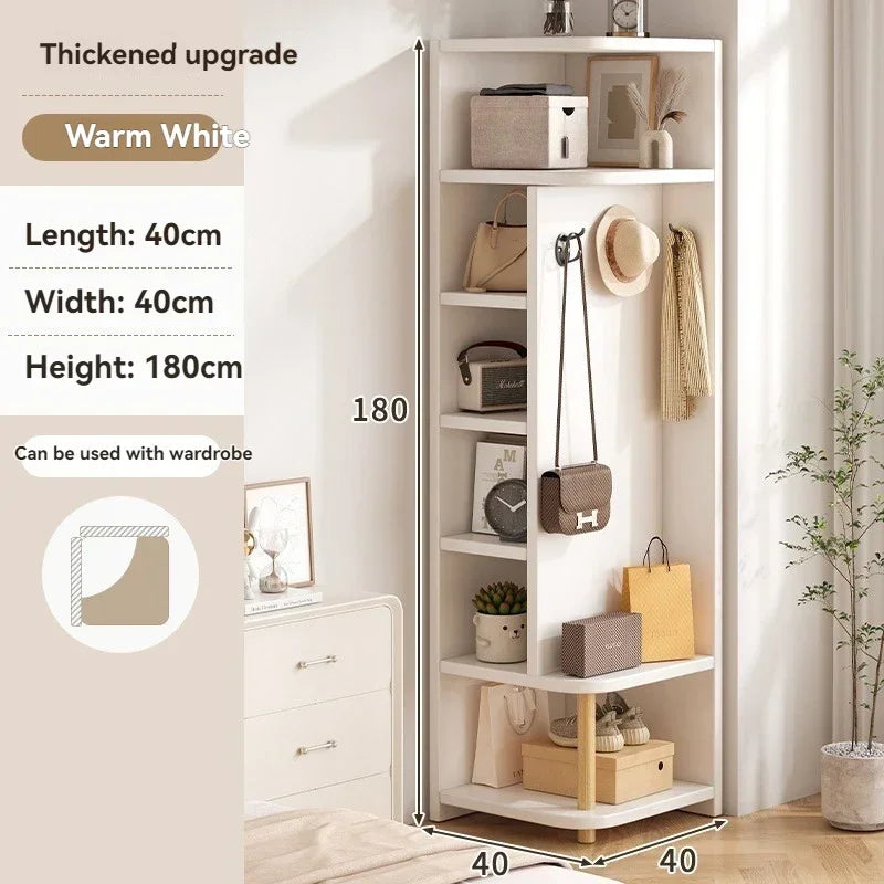 Meuble de rangement d'angle à usage domestique, meuble simple pour entrée, porte-manteau, vitrine murale d'angle, bibliothèque sur pied, chambre à coucher