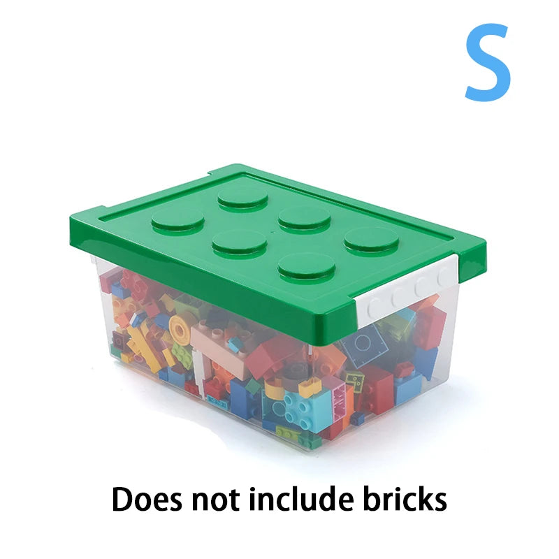 Kids Building Block Storage Box - Stackable Toys Organizer | Holds Books, Stationery, Sundries & Snacks