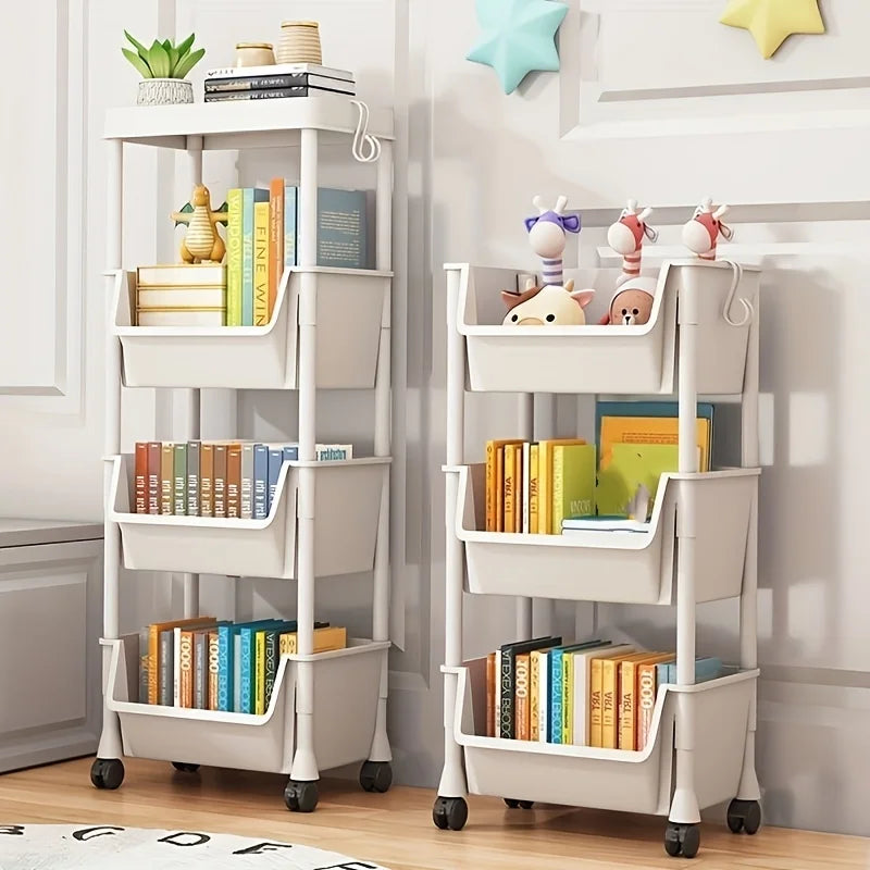 Étagère de Rangement Mobile] Étagère de Rangement Mobile en Plastique avec Roues - Étagère Pratique pour Salon, Chambre à Coucher, Dortoir Amagi