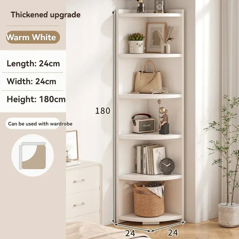 Meuble de rangement d'angle à usage domestique, meuble simple pour entrée, porte-manteau, vitrine murale d'angle, bibliothèque sur pied, chambre à coucher