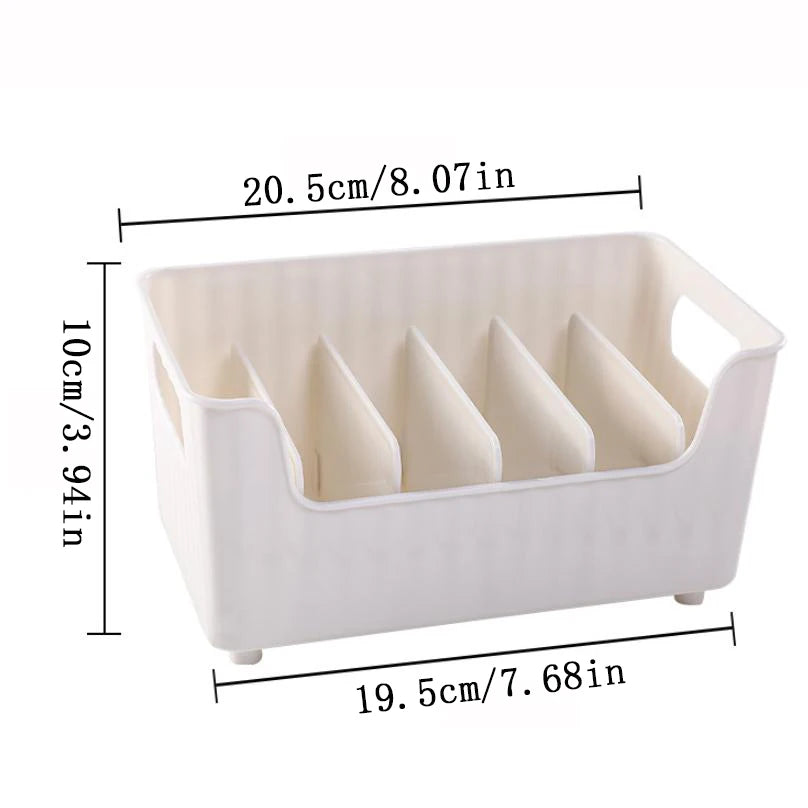 Storage Box With Partitions Refrigerator Organizer Bin Plastic Food Storage Organizer Tapes, Books, Seasoning Bags Storage Boxes